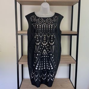 Catherine Malandrino laser cut shift dress